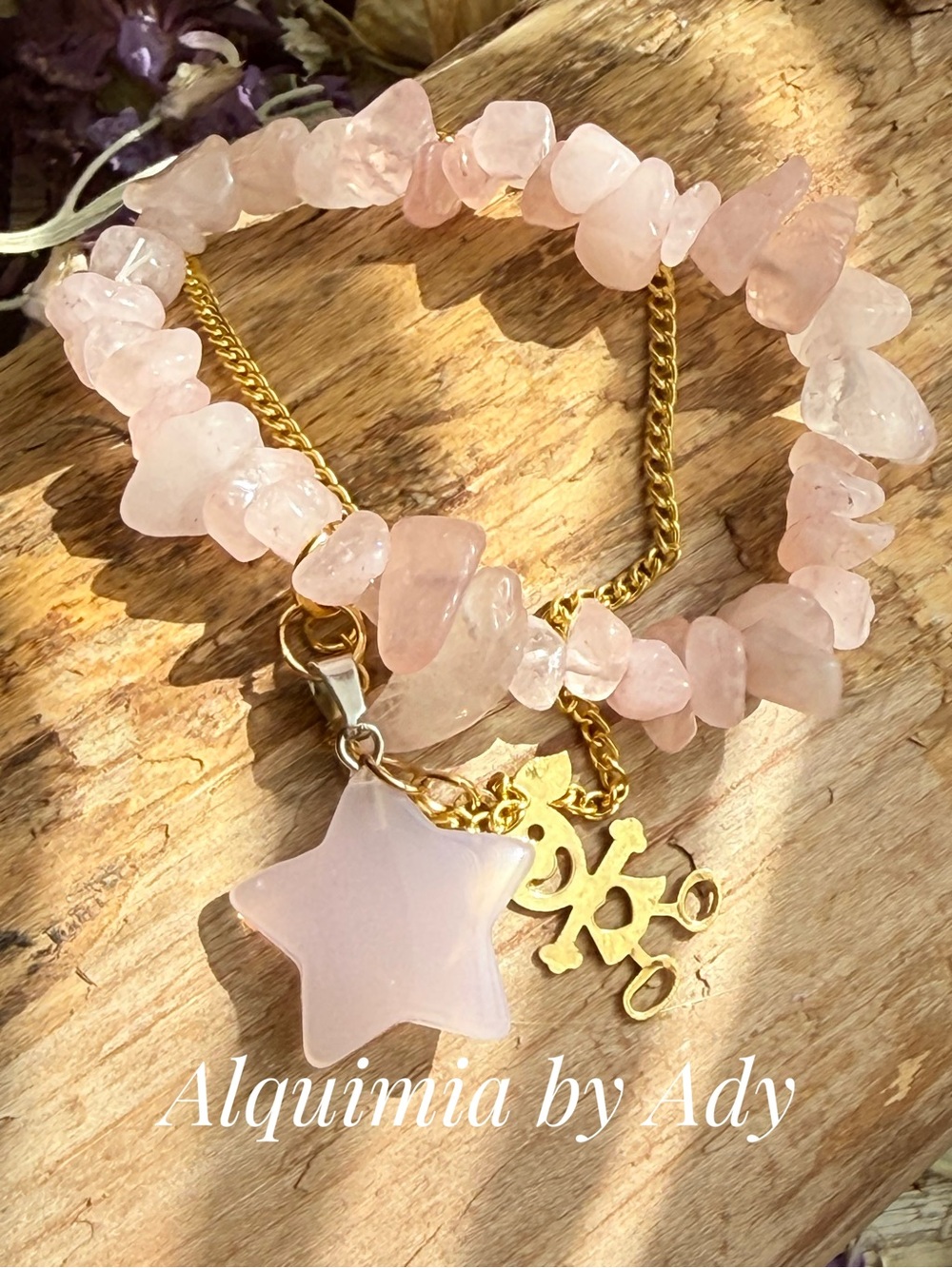 Layered Rose Quartz Bead Bracelet - Soft Pink 8mm